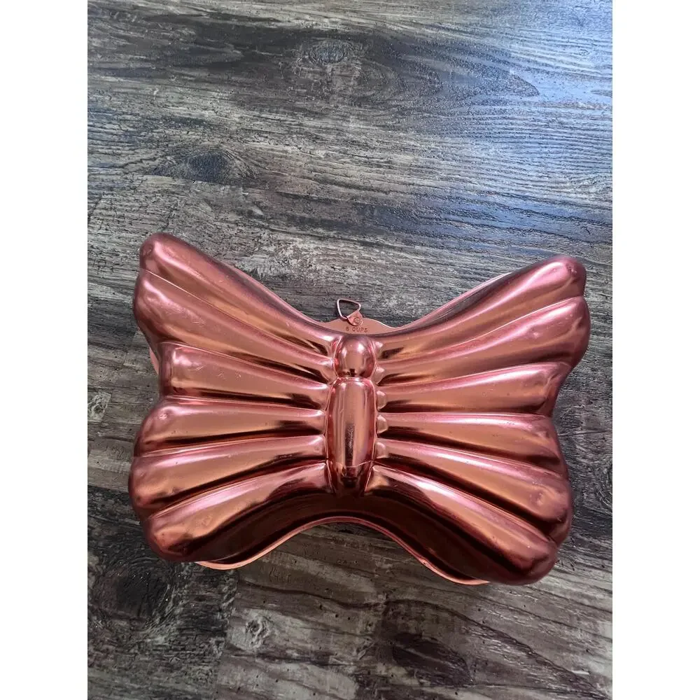 Vintage Mirro Butterfly Mold | Copper-Tone Aluminum Jell-O Pan | MCM Decor
